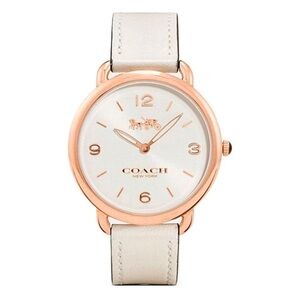 Coach Delancey White and Rose Gold Watch